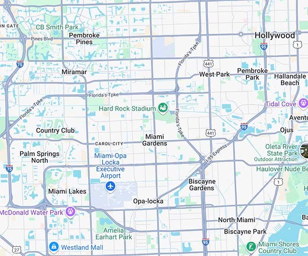map of Miami Gardens FL map of Miami Gardens FL